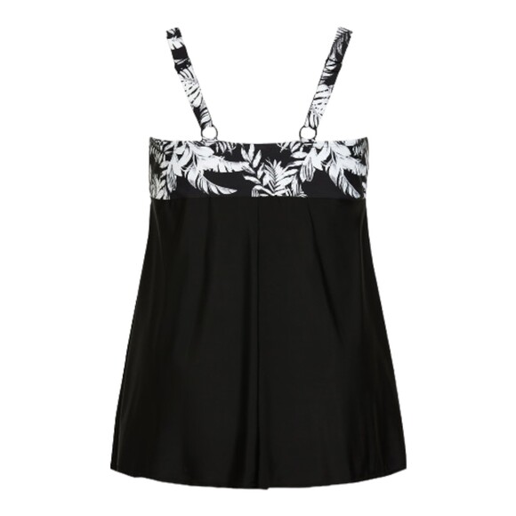 Avenue Foliage Swim Dress Women 18 Black White Adjustable Built-in Bra - Picture 4 of 6